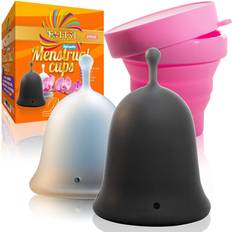 Menstrual Cups Talisi Menstrual Cups Set of 2 Silicone Period Cups with Collapsible Case Holder