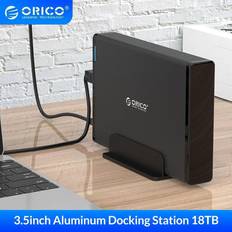 External Enclosures Orico aluminum hard drive dock case for 2.5/3.5"hdd/ssd 18tb 24w power adapter