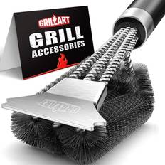 Grillart Grill Brush and Scraper with Deluxe Handle Safe Wire Brush