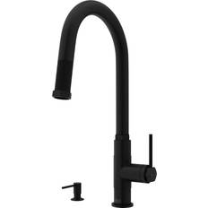 Black Kitchen Faucets Vigo Hart Arched Pull Down Single-Handle Matt Black