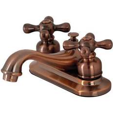 Brown Taps Kingston Brass KB606AX Restoration 4 in Centerset Bathroom Faucet Brown
