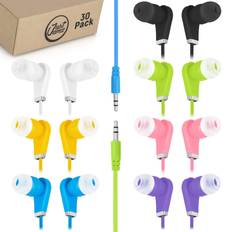 InEar JustJamz Bulk Earbuds 30 Pack Colorful 3.5mm Stereo