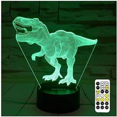 Red Night Lights Dinosaur toys, t rex 3d 7 changing Night Light