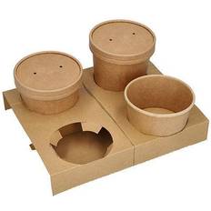 Papstar Draagtray Pure 19.8x24.1x3.6 cm Bruin Rechthoekig 100 Stuk