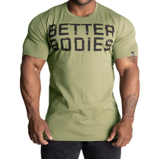 Stretch T-shirts Better Bodies Basic Tapered T-shirt - Washed Green/Black