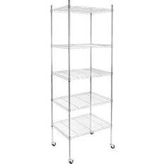 5 tier shelf with wheels Mount It 5-Tier Metal Wheels, 24" Shelving System