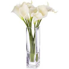 Flower arrangement in vase Home Artificial Cream Real Touch Calla Lily Flower Arrangement Vase