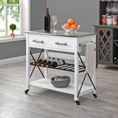 Silver Trolley Tables FirsTime & Aurora Farmhouse Rolling Cart