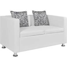 Læder sofa 3+2 vidaXL 2-Personers Kunstlæder Hvid Sofa 3 personers
