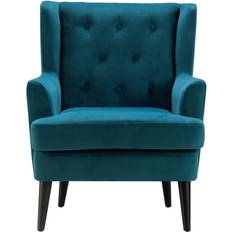 Teal accent chair Adore Decor Elle Celeste Wingback Kitchen Chair