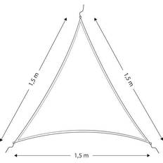 Trekantet solsejl 3x3x3 Seatec Cockpit solsejl/presenning trekantet 3 x 3 x 3m