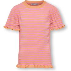 Orange T-shirts Kids Only Top Crepe S/S Top Knt Orange 122/128