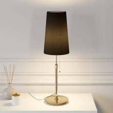 Mässing - Tyg Bordslampor Lucande Pordis Brass/Black Bordslampa