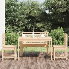 vidaXL 4 Piece Garden Solid Wood Pine Patio Dining Set