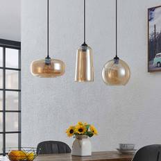 Orange Pendant Lamps Lucande Wilja 3 Pendant Lamp