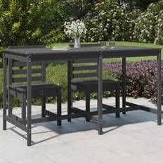 vidaXL Table De Jardin Gris 203.5x90x110 cm Bois Massif De Pin