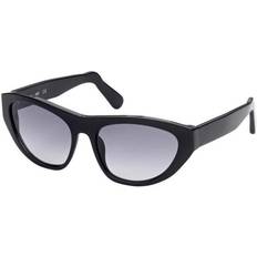 GCDS GD0010 01B Women's Cat-Eye Sunglasses - Shiny Black/Frame/Grey Gradient