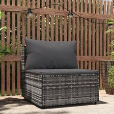 Grigio Divani Modulari vidaXL Centrale da Giardino con Cuscini in Polyrattan Grigio Divano Modulare