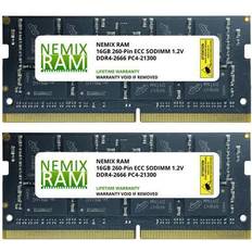 Ram 32GB Kit 2 x 16GB DDR4-2666 PC4-21300 ECC Sodimm 2Rx8 Memory by Nemix