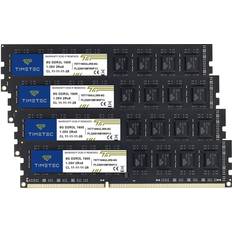 Ddr3l pc3 1600 TIMETEC 32GB KIT4x8GB DDR3L DDR3 1600MHz DDR3L-1600 PC3L-12800 PC3-12800 Non-ECC Unbuffered 1.35V/1.5V CL11 2Rx8 Dual Rank 240 Pin UDIMM