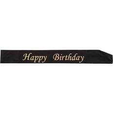 Sort Ordensbånd Hisab Joker Ordensbånd Happy Birthday Guld/Sort