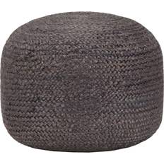 Pufs vidaXL Hecho A Mano Gris Oscuro 45x30 cm Yute Puf