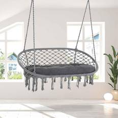 Canopy Porch Swings Garden & Outdoor Furniture OutSunny Hammock 2 Macrame