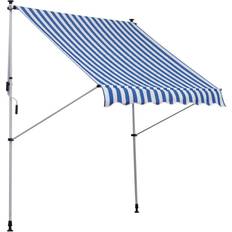 Markisen OutSunny Markise Gelenkarmmarkise Klemmmarkise Höhenverstellbar Blau+Weiß 200