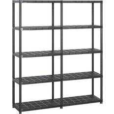 Black Shelving Systems vidaXL 5-Tier Storage Shelf 142 x 38 x 170 cm Shelving System