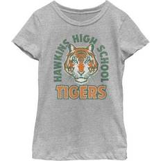 T-shirts Netflix Girl Stranger Things Retro Hawkins High School Tigers Graphic Tee Athletic Heather