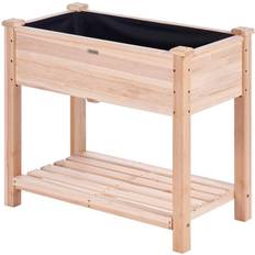 VEVOR Outdoor Planter Boxes VEVOR Raised Garden Bed 33.9 18.1 Wooden Planter Box with Hooks on the Side