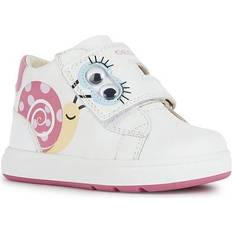 Leather Trainers Geox Girl's Biglia First Steps Shoes - White Dk Pink