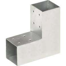 Barato Postes de valla vidaXL Conector de postes en forma de L metal galvanizado 71x71 mm