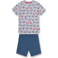 Grau Nachtwäsche Sanetta Pyjama Grau/Blau