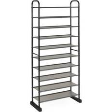 Furniture Costway 10-Tier Free-Standing Black Shoe Rack