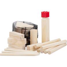 Kubb Relaxdays Kubb Gioco Vichingo Re Rosso in Legno di Pino