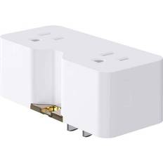 Power Strips & Branch Plugs ELEGRP 2 Prong to 3 Prong Grounding Adapter Plug, Outlet Extender with 2 AC Outlets White, 2-Pack