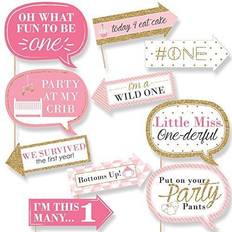 Photoprops Funny 1st birthday girl fun to be one party photo booth props kit 10 piece