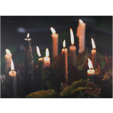 Brown Candles Northlight Seasonal LED Lighted Flickering w/ Fall Leaves Candle