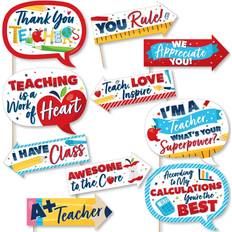 Funny thank you teachers teacher appreciation photo booth props kit 10 piece