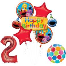 Birthdays Animal & Character Balloons Elmo and friends sesame street 2nd birthday supplies decorations balloon kit