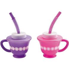 Birthdays Paper Cups Fun Express Tea party novelty cups with straws party supplies 12 pieces