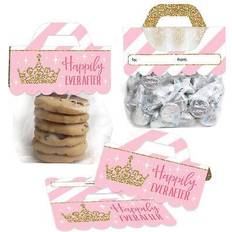 Gold Birthday Trains Little princess crown baby shower birthday party candy bags with toppers 24 ct