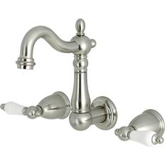 Kingston Brass KS1228PL 8-Inch Center Wall Mount Faucet Brushed Nickel