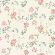 Wallpapers Norwall Fern Floral Wallpaper in Pinks, Greens & Blues Pink