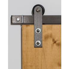 Home Safety Leatherneck Hardware 84 Inch Side Mounted Light Sliding Barn Door Brushed Nickel