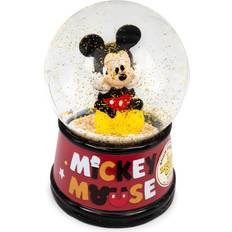 Red Globes Silver Buffalo Disney Mickey Mouse Light-Up Snow with Swirling Glitter Globe