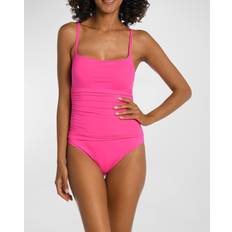 White Swimsuits La Blanca Island Goddess Lingerie Mio One-Piece Swimsuit POP PINK