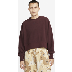Nike Tröja Sportswear Plush Mod Crop med rund hals för kvinnor Röd