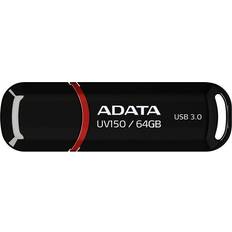 Usb 64g Adata 64GB UV150 Snap-on Cap USB 3.1 Flash Drive (AUV150-64G-RBK)